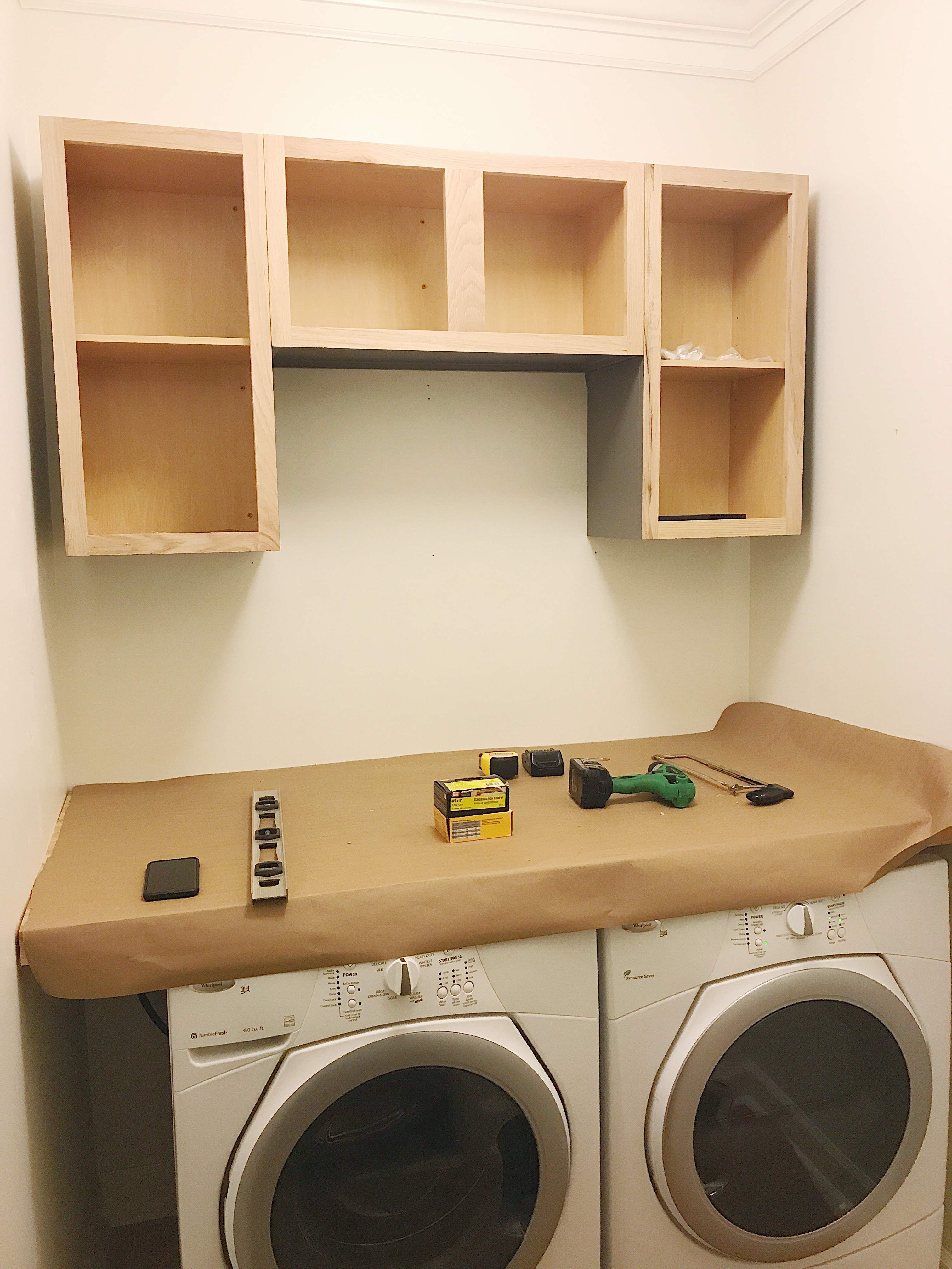 Farmhouse Laundry Room Installing Countertop and Cabinets | ORC Week 5