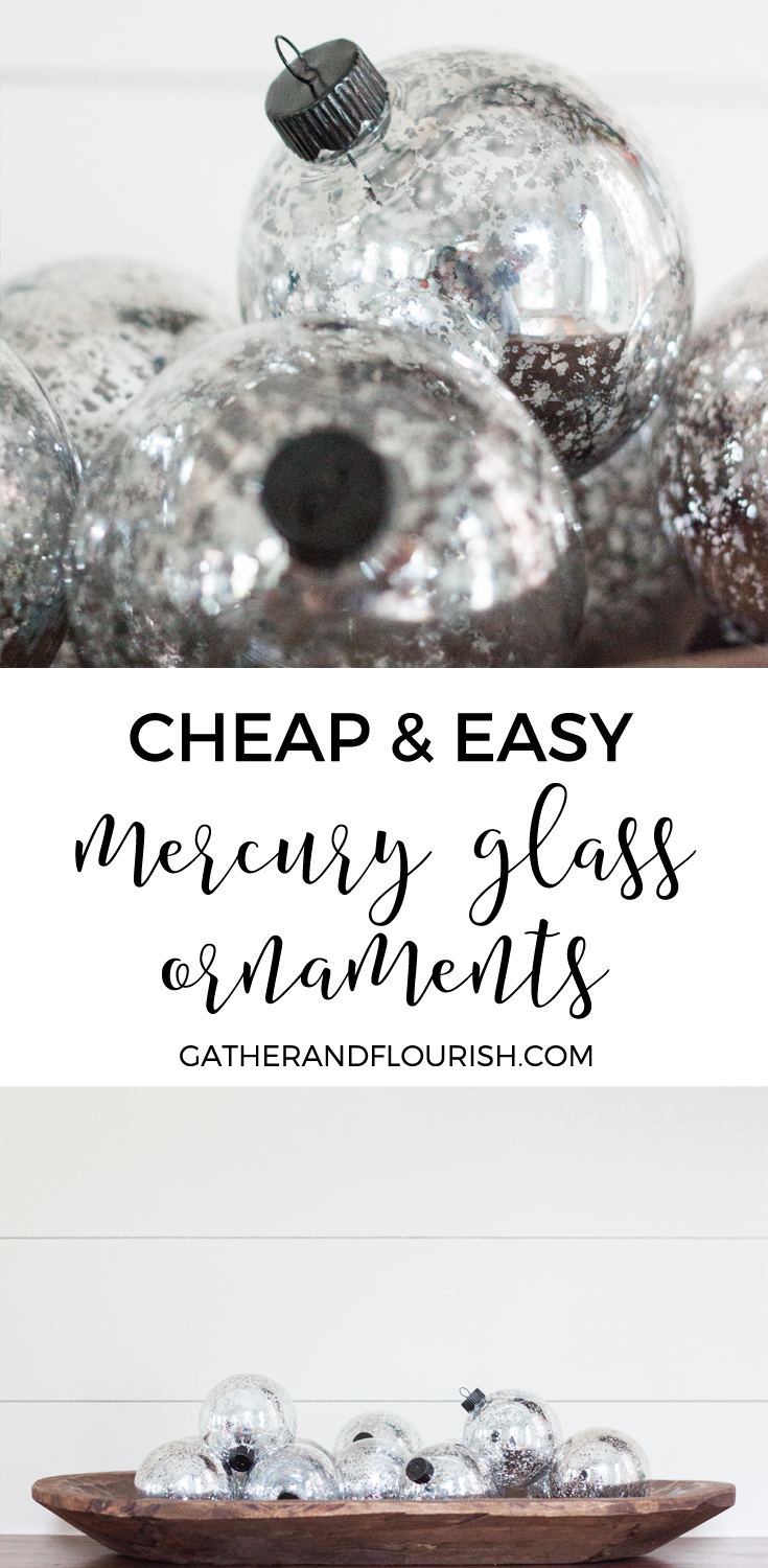 Cheap and Easy Mercury Glass Ornaments from Hobby Lobby for only $12!