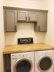 Farmhouse Laundry Room Installing Countertop and Cabinets | ORC Week 5