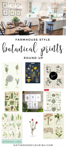 Farmhouse style botanical prints round-up! Free and budget-friendly farmhouse style botanical prints!