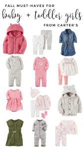 Fall Must-Haves From Carter's for baby and toddler! Baby boy fall outfit inspiration. Toddler boy fall outfit inspiration. Baby girl fall outfit must-haves. Toddler girl fall outfit must-haves.