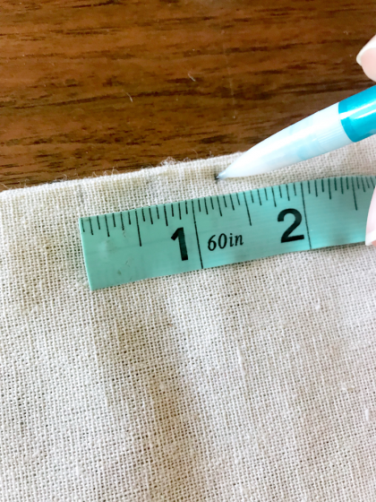 DIY No Sew Grain Sack Pillow Cover - Gather and Flourish