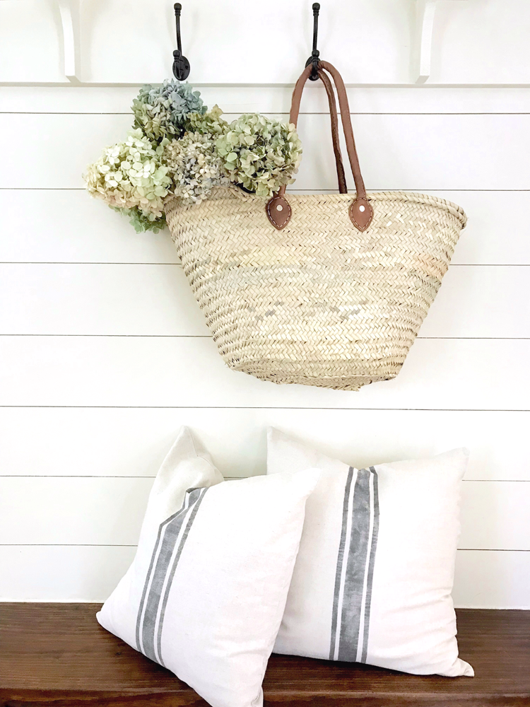 DIY No Sew Grain Sack Pillow Cover