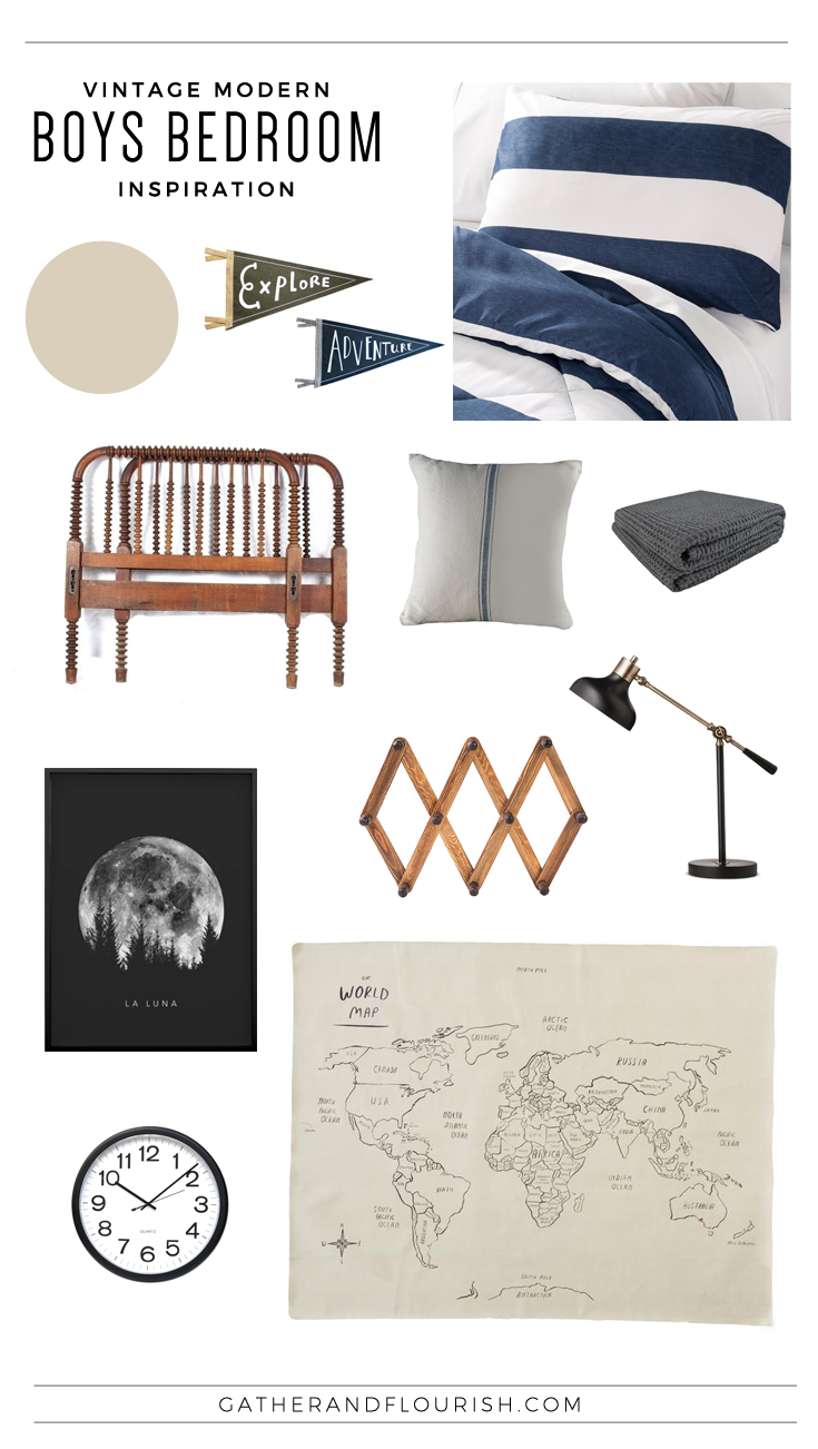 Vintage Modern Boys Bedroom Inspiration | ORC Week 1